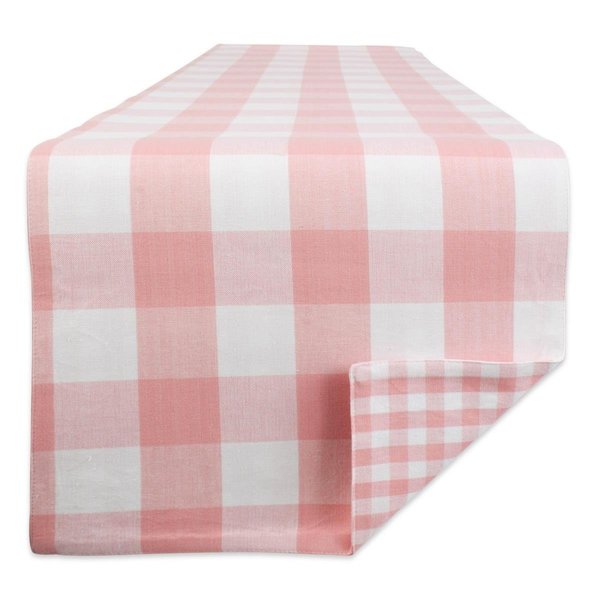 Design Imports 14 x 108 in. Pink & White Reversible Gingham & Buffalo Check Table Runner CAMZ11745